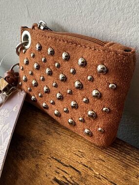Sam & Hadley Studded Suede Coin or Credit Card Pouch